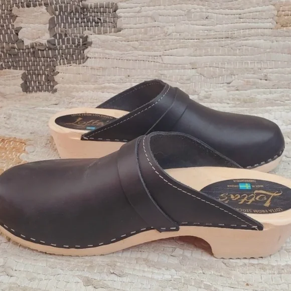 Lotta From Stockholm Black Leather Clogs size 43/11.5 - Picture 10 of 10